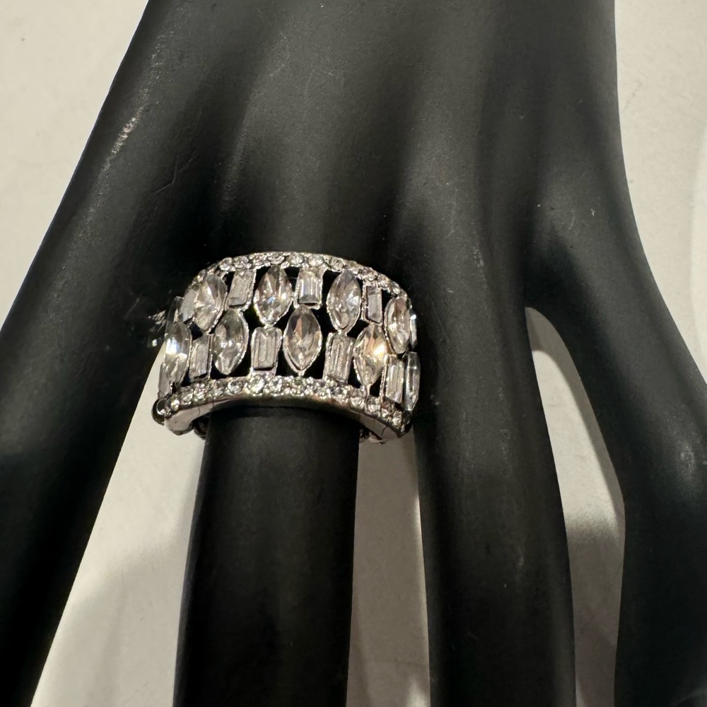 Elegant CZ Statement Ring - One Size Stretch Back
